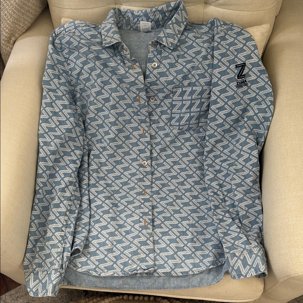 Zumba Fitness denim button down